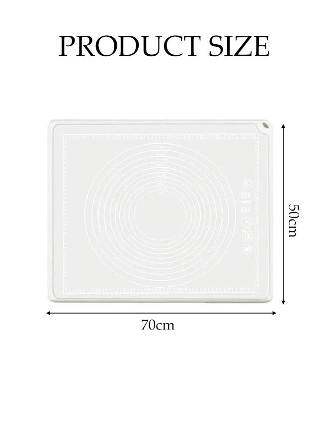 DUNISO Silicone Dough Mat,Dough Rolling Mat with Scale Measurement Anti Overflow Raised Edge,Silicone Food Grade Non Stick Pastry Kneading Mat,Suitable for Dough, Pizza(50x70cm,Beige) - Image 2