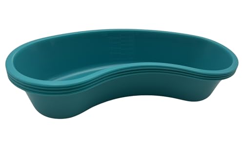 Comfort Axis Kidney Shaped Turquoise Emesis Plastic Basin with Graduations, 23.5 Ounces (700 ml), 4 Pack - Image 3