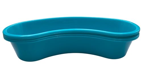 Comfort Axis Kidney Shaped Turquoise Emesis Plastic Basin with Graduations, 23.5 Ounces (700 ml), 4 Pack - Image 1