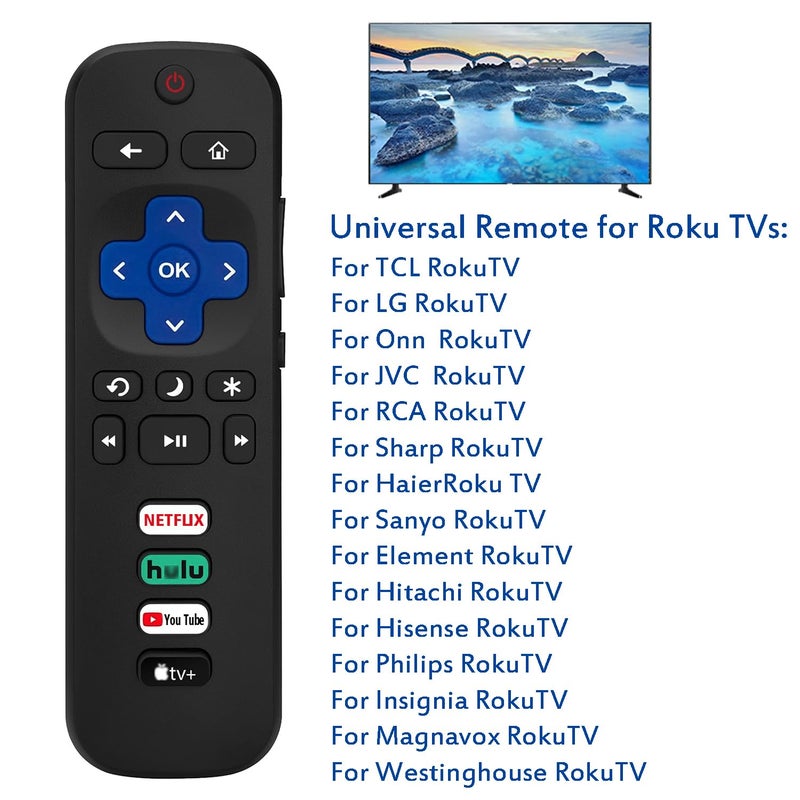 LOTEKOO Universal Remote Control for Roku TV, Replacement for TCL/Hisense/Sharp/Philips/Onn/Element/Insignia, etc R0KU TVs (Not for RokuStick and RokuBox) - Image 2