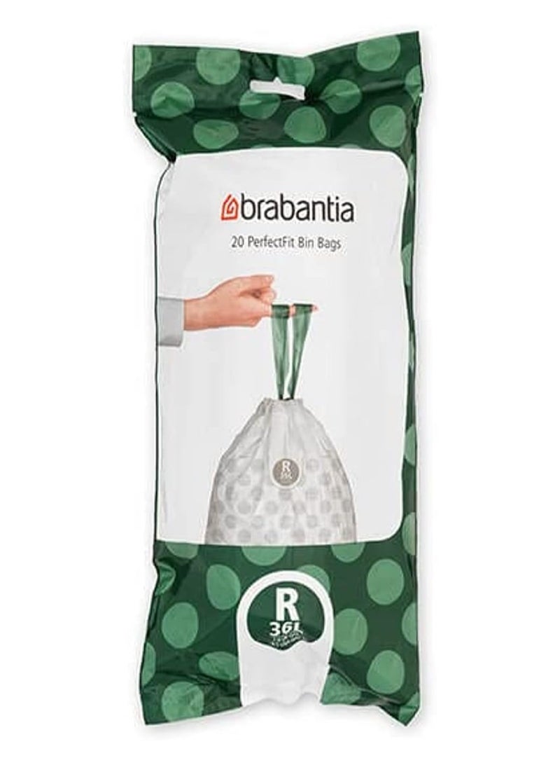 brabantia أكياس قمامة Brabantia PerfectFit سعة 36 لتر - 20 كيس لكل لفة - Image 1