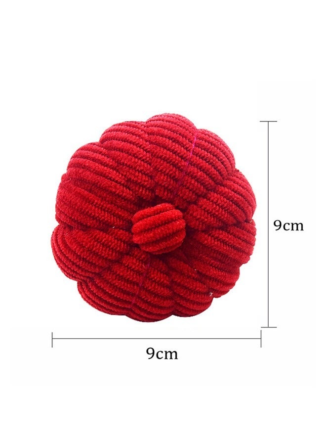 Cushion Sewing Pin, Pumpkin Shape corduroy Needle Cushion Holder Band Wearable Pincushions Pincushion with Elastic for Pins for Quilting or DIY Crafts (Red) - Image 2