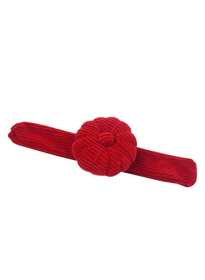 Cushion Sewing Pin, Pumpkin Shape corduroy Needle Cushion Holder Band Wearable Pincushions Pincushion with Elastic for Pins for Quilting or DIY Crafts (Red) - Image 4