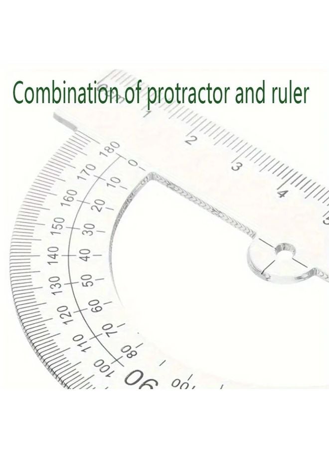 5pcs Random Color Protractors 3.94 Inch Semi Circle Geometry Tools with Ruler - Image 4