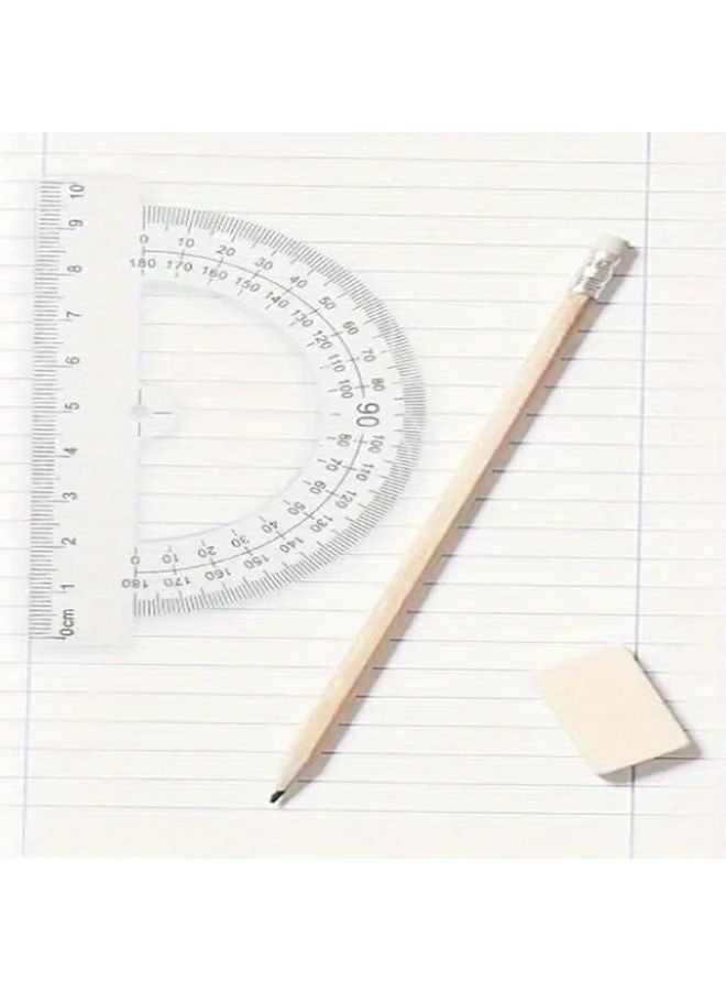 5pcs Random Color Protractors 3.94 Inch Semi Circle Geometry Tools with Ruler - Image 5