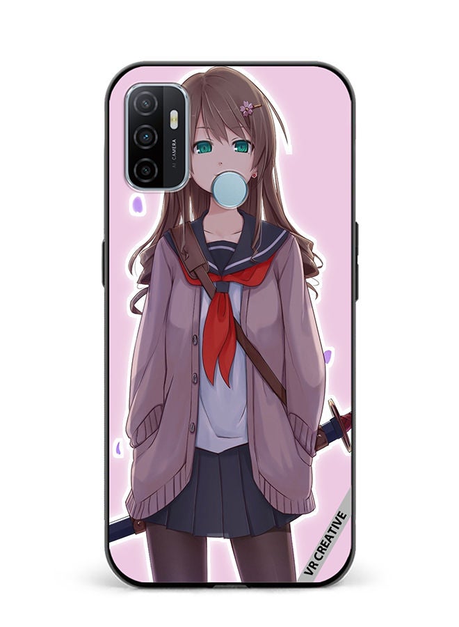 VR CREATIVE Protective Case Cover For Oppo A53 Anime Girl Design Multicolour - Image 1