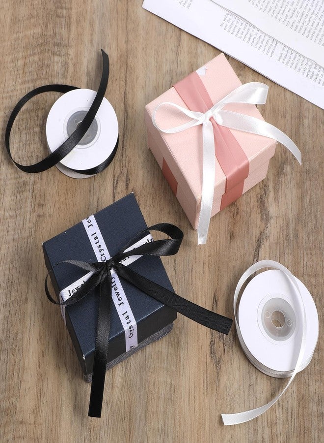 Zelphvt Black and White Ribbon 3/8 Inch Double Faced Satin Ribbon for Gift Wrapping Crafts Hair Bows Sewing Wedding, 2 Rolls Total 22 Yards - Image 5