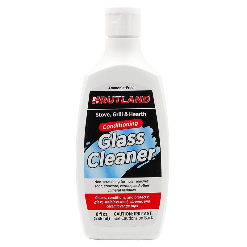 Rutland Products Rutland Hearth and Grill Conditioning Glass Cleaner, USA-Made Fireplace and Wood Stove High Temperature Glass & Stovetop Cleaner, RTV Silicone Layering Formula, 8 Oz - Image 1