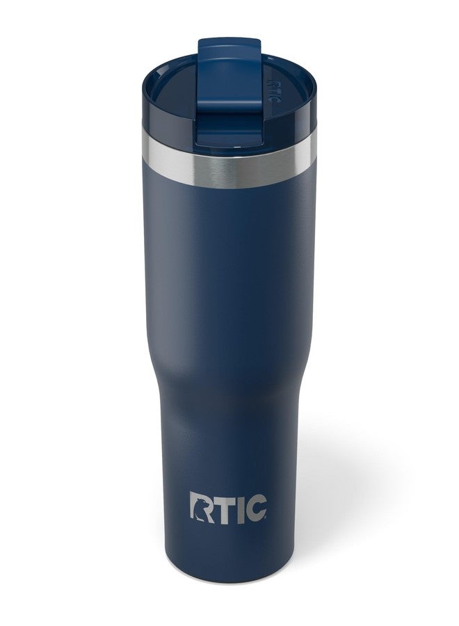 RTIC كوب RTIC Essential Tumbler سعة 20 أونصة مع غطاء، مبطن بالسيراميك، معزول، مصنوع من الفولاذ المقاوم للصدأ، معدني، جدار مزدوج معزول بالتفريغ، كوب سفر للقهوة المثلجة والشاي والمشروبات الساخنة والباردة، لون أزرق داكن - Image 1
