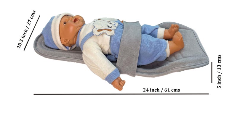 HOOPA 2-in-1 Infant Carrier for Newborn (0–4 Months) | Reclined Carrying & Breastfeeding Support | Strong Back Support | Indoor & Outdoor Use | Feeding Pillow | Nursing pad | New Born Pillow | Grey - Image 2