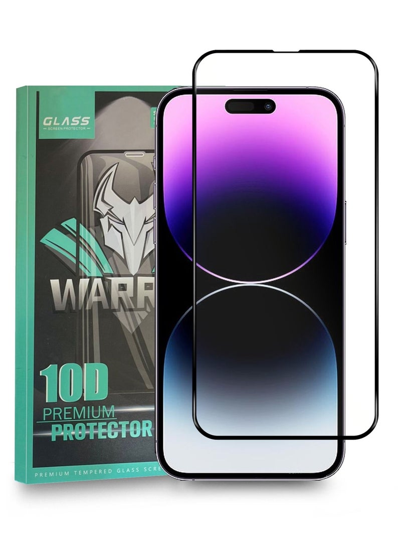 Warrior 5D Tempered Glass Full Glue Premium Screen Protector For Apple iPhone 14 Pro Max Clear/Black - Image 1