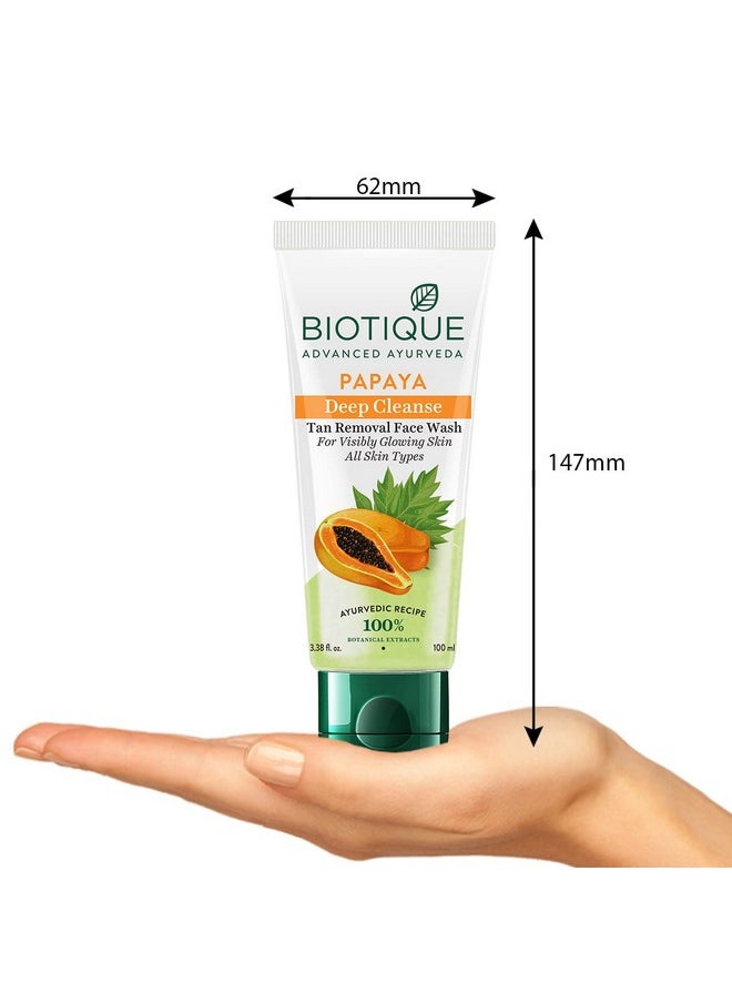 Biotique Biotique Bio Papaya Visibly Flawless Skin Face Wash, 100ml I All Skin Type I Dissolve Dead Surface Cells, Unclog Pore Openings  - Image 3