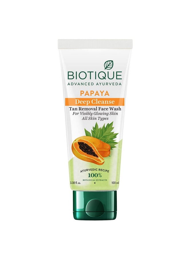 Biotique Biotique Bio Papaya Visibly Flawless Skin Face Wash, 100ml I All Skin Type I Dissolve Dead Surface Cells, Unclog Pore Openings  - Image 1