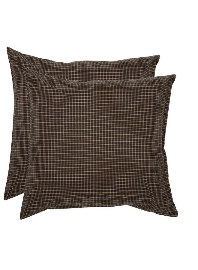 VHC Brands Kettle Grove Standard Pillow Case Set of 2 21x30 Country Primitive Bedding Accessory, Country Black - Image 1