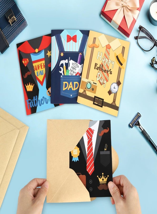 Sereliy 4Sets Father's Day Card Holder Book for Dad, Happy Fathers Day Money or Gift Card Organizer with Envelope, Appreciation Card Book from Kids, Creative Surprise Present - Image 5
