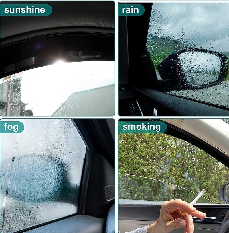 SPIDER Window Visor for Toyota Hilux 2012 Double Cab, Smoke Rain Guard Door Visor Set, Sun Shade Wind Deflector, Acrylic Side Window Vent Shade, 4 Piece Exterior Accessory, Easy Install with 3M Tape, Weather Protection Trim ERPC10046 - Image 5