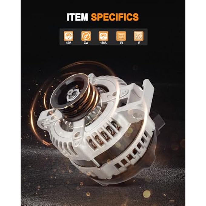 ASAPE 11369 New Alternator Fit for 2008-2009 for Cadillac for CTS for Sedan for Base 4-Door 3.6L 2008-2009 for Cadillac for CTS for Sedan for Luxury 4-Door 3.6L - Image 2