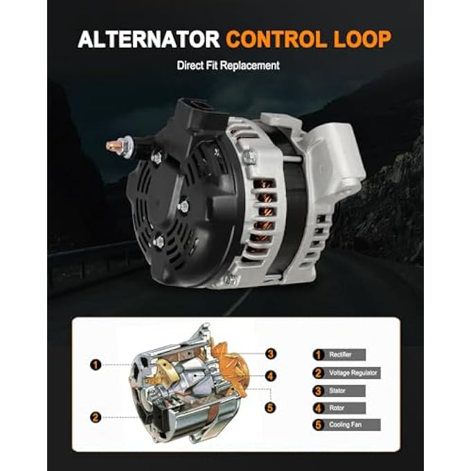 ASAPE 11369 New Alternator Fit for 2008-2009 for Cadillac for CTS for Sedan for Base 4-Door 3.6L 2008-2009 for Cadillac for CTS for Sedan for Luxury 4-Door 3.6L - Image 3