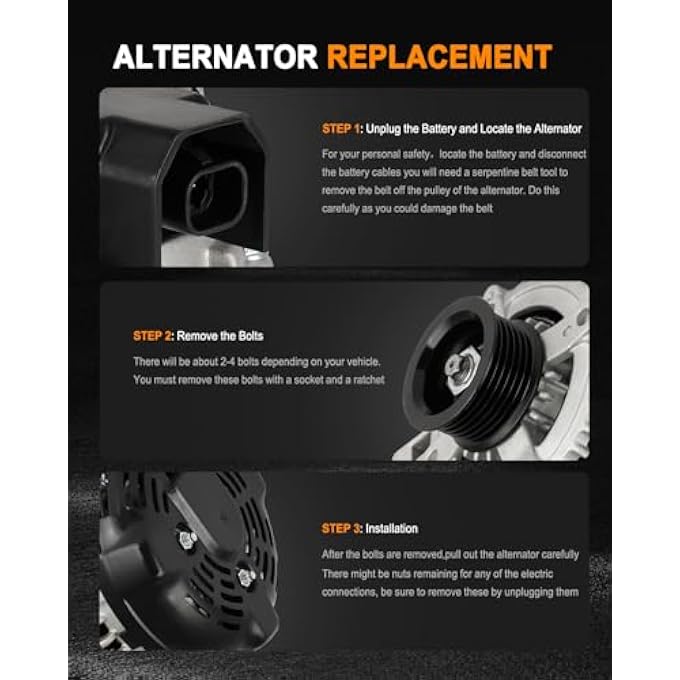 ASAPE 11369 New Alternator Fit for 2008-2009 for Cadillac for CTS for Sedan for Base 4-Door 3.6L 2008-2009 for Cadillac for CTS for Sedan for Luxury 4-Door 3.6L - Image 5