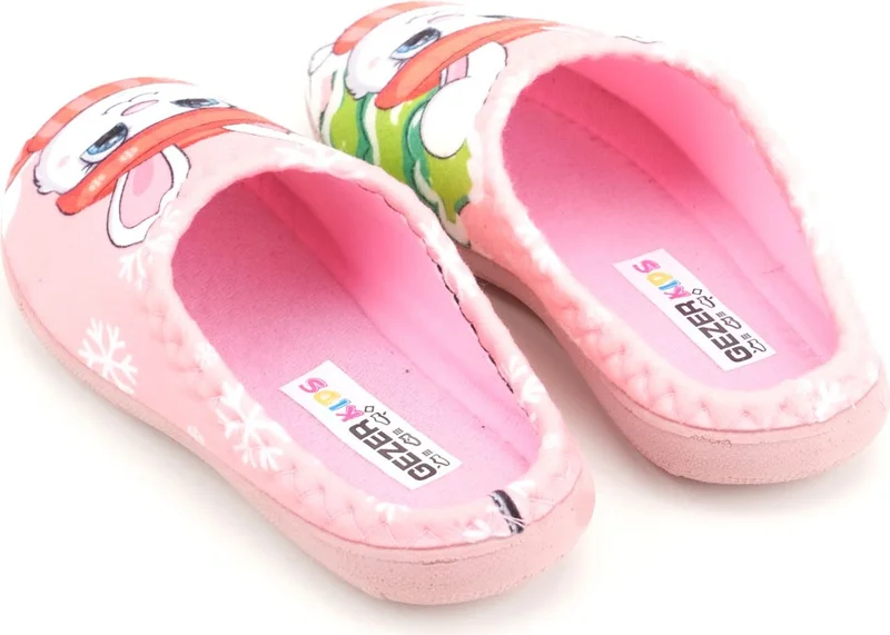 Gezer Girls Winter Rabbit Design Comfortable Silent Sole Gondola Home Garden Slippers