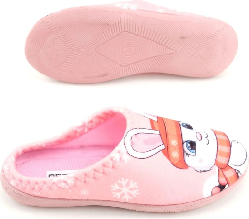Gezer Girls Winter Rabbit Design Comfortable Silent Sole Gondola Home Garden Slippers