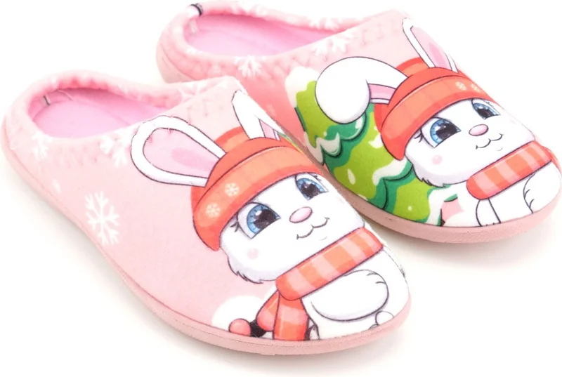 Gezer Girls Winter Rabbit Design Comfortable Silent Sole Gondola Home Garden Slippers