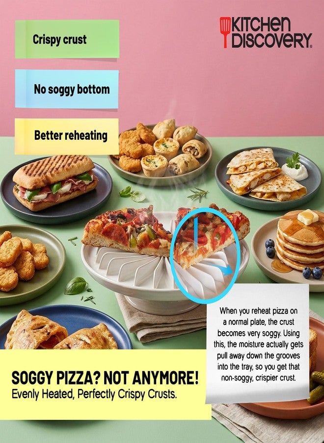 Kitchen Discovery Microwave Pizza Reheater Tray Reuseable Plate for Bacon, Snacks in the Microwave Oven - Safe, BPA-Free Round Pizza Pan for Cooking, Reheating - Image 3