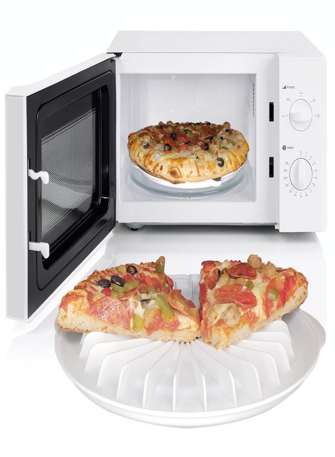 Kitchen Discovery Microwave Pizza Reheater Tray Reuseable Plate for Bacon, Snacks in the Microwave Oven - Safe, BPA-Free Round Pizza Pan for Cooking, Reheating - Image 1
