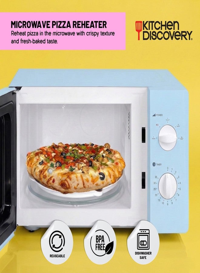 Kitchen Discovery Microwave Pizza Reheater Tray Reuseable Plate for Bacon, Snacks in the Microwave Oven - Safe, BPA-Free Round Pizza Pan for Cooking, Reheating - Image 2