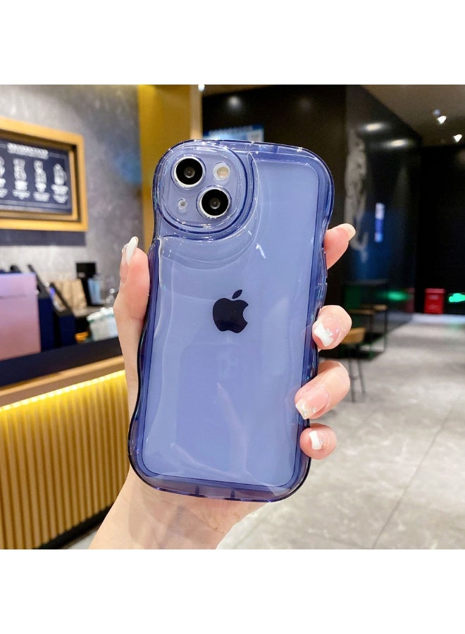 NIBEMINENT Wave Air Cushion Protective TPU Case Cover For iPhone 16 Plus, Blue