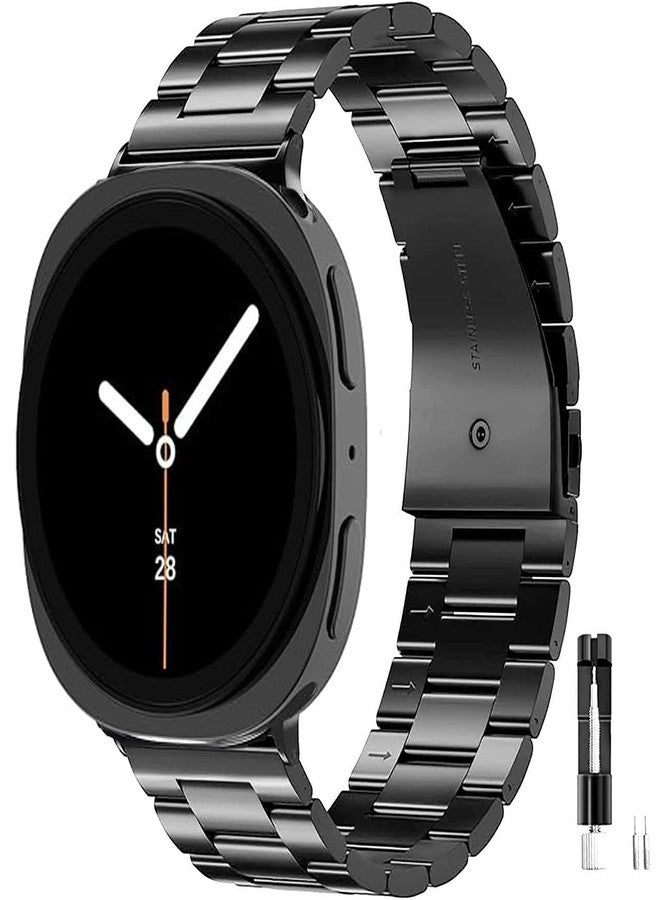 Olytop Metal Bands for Galaxy Watch 8 Classic Band 46mm/Samung Galaxy Watch 8 40mm/44mm 2025, One Click No Gap Business Stainless Steel Wristband Replacement Strap for Men Women, Black - Image 1