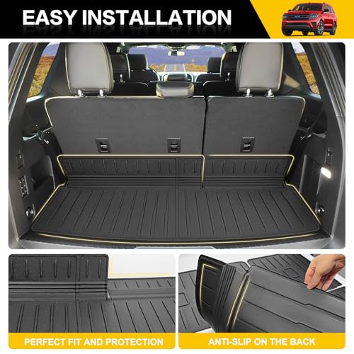 JTYZSM Rear Cargo Mat for 2018-2024 Ford Expedition/Lincoln Navigator Trunk Mat(Not for Max or L Models), All Weather Cargo Liner for 18-24 Expedition/Navigator Accessories - Image 4