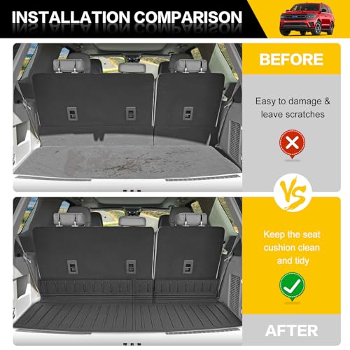 JTYZSM Rear Cargo Mat for 2018-2024 Ford Expedition/Lincoln Navigator Trunk Mat(Not for Max or L Models), All Weather Cargo Liner for 18-24 Expedition/Navigator Accessories - Image 3