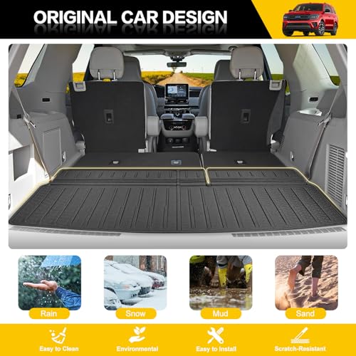 JTYZSM Rear Cargo Mat for 2018-2024 Ford Expedition/Lincoln Navigator Trunk Mat(Not for Max or L Models), All Weather Cargo Liner for 18-24 Expedition/Navigator Accessories - Image 5