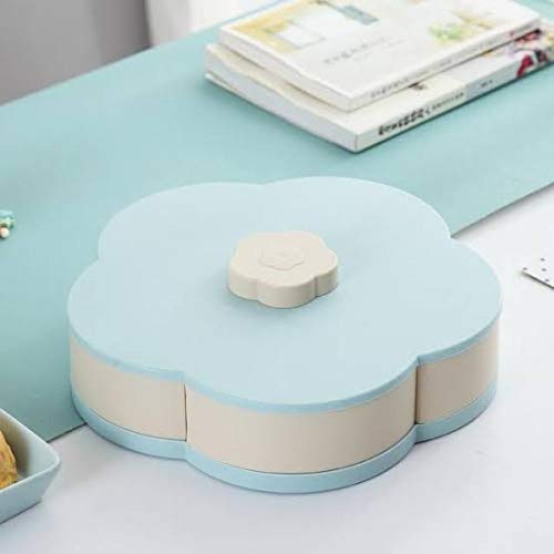 Vdhja 5 Compartments Flower Candy Box Serving Rotating Tray Dry Fruit, Candy, Chocolate, Snacks Storage Box, for Home Kitchen (Multi Color) - Image 4