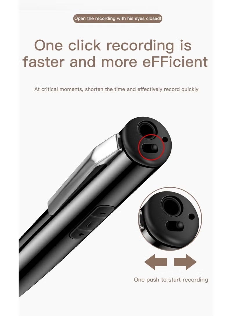 Egolav 64GB Digital Voice Recorder—Voice-Activated Recorder with Playback Function, Professional Audio Recording Device Ideal for Lectures/Meetings/Classrooms, Portable Student Recorder with MP3 Player, Built-in Noise Reduction, Large Storage Capacity, Supports File Transfer to Computer,  (Black) - Image 2