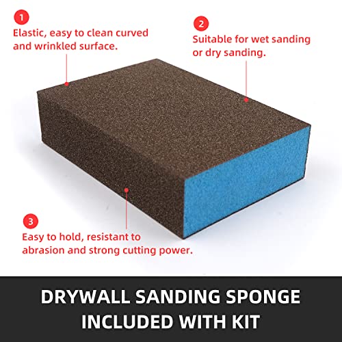 BONCART Wall Spackle & Drywall Repair Patch Kit with Mending Agent Putty, Repair Paste Plaster, Scraper & Sanding Sponge for Wall Crack/Nail Hole - Image 2