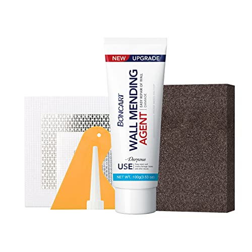 BONCART Wall Spackle & Drywall Repair Patch Kit with Mending Agent Putty, Repair Paste Plaster, Scraper & Sanding Sponge for Wall Crack/Nail Hole - Image 1