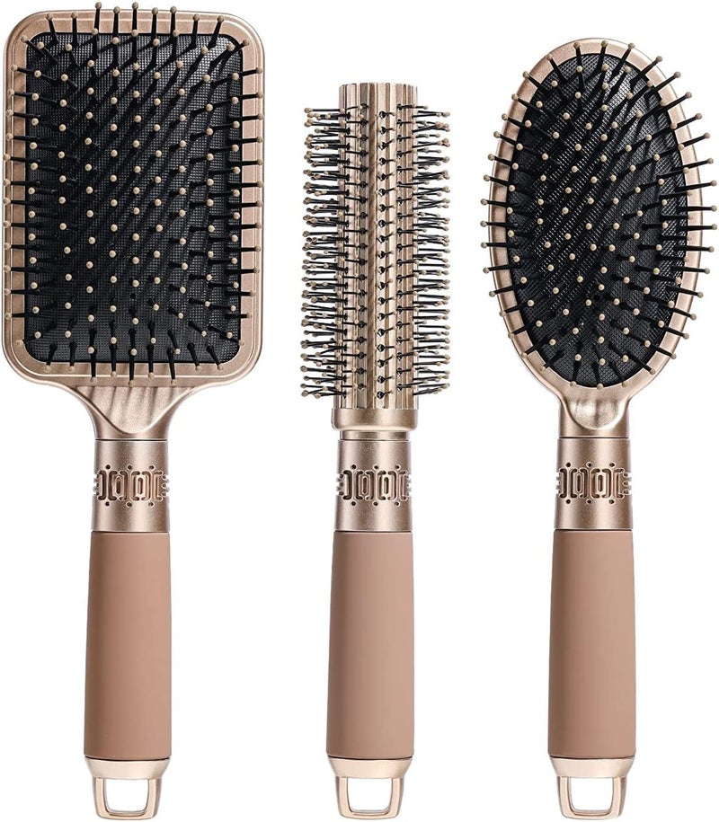 SAGREENY Hair Brush Set Massage Paddle Brush Cushion Hair Combs Hair Dryer Brush Styling Brush Cushion Hair Brush for Women Men Kids Girls - Image 1
