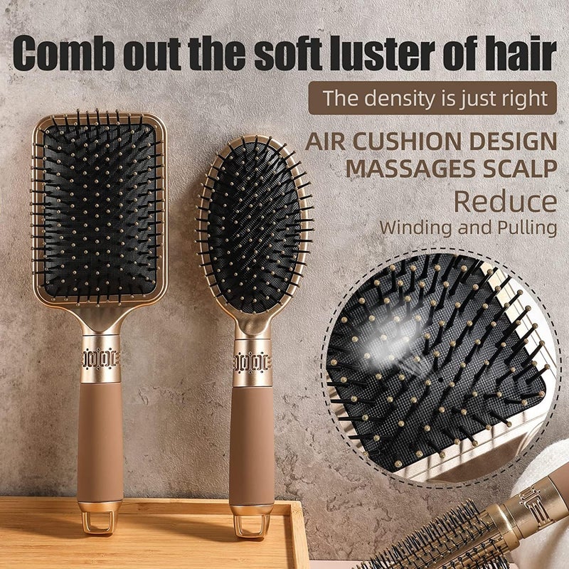 SAGREENY Hair Brush Set Massage Paddle Brush Cushion Hair Combs Hair Dryer Brush Styling Brush Cushion Hair Brush for Women Men Kids Girls - Image 2