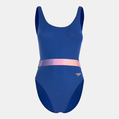 speedo Women's Belted Deep U-Back One-Piece Swimsuit