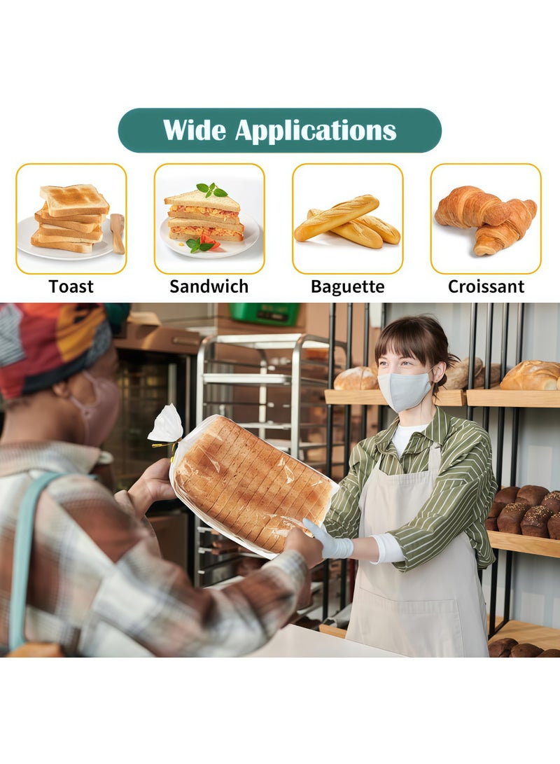 100 Pack Clear Bag with Ties For An Airtight Moisture-free Preservation and Storage - Loaf Home Bakers Bakery Owners,Reusable Plastic Bread Bags for Homemade Bread - Image 5