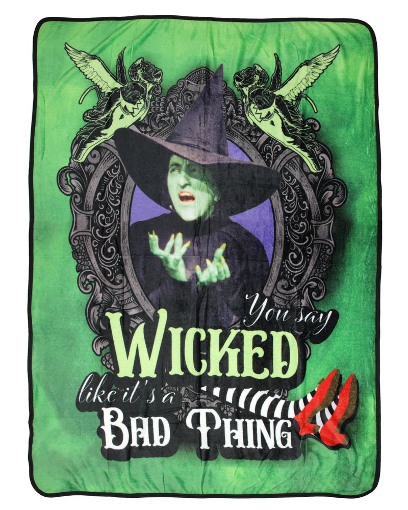 Northwest Wizard of Oz Wicked Witch Portrait Ruby Slippers Throw Blanket  46 x 60 Cozy Soft Fleece Throw Blanket for Bed Couch 