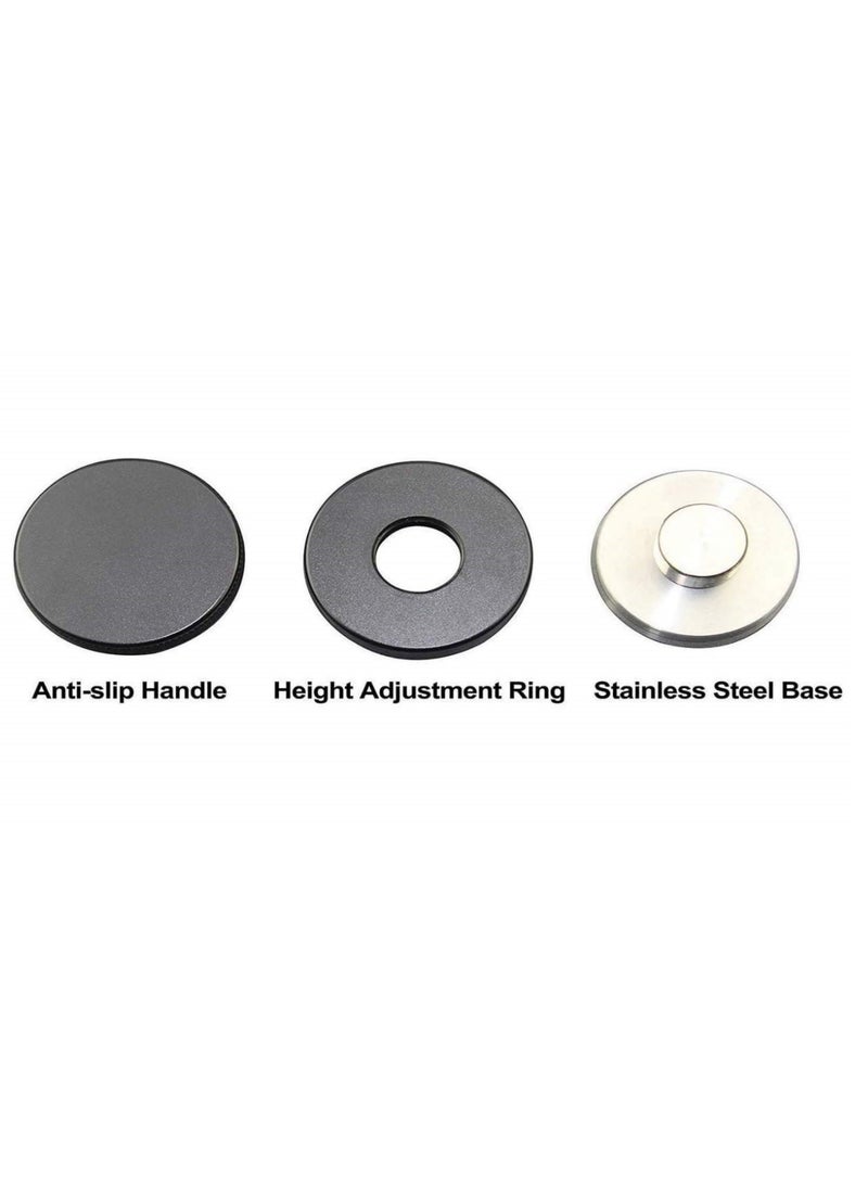 53mm Espresso Coffee Distributor Leveler Tool Adjustable Height Depth 304 Stainless Steel Base Anti-Slip Alloy Handle Coffee Powder Leveling for Consistent Tamping - Image 3