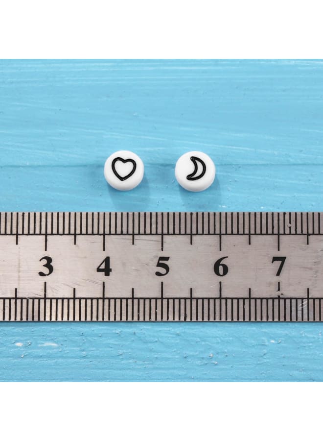 SULIAOZ108 100PCS Acrylic Beads Letter Beads Flat Round Love Stars Moon Light Size Pearl Diy Jewelry Accessories 4 * 7mm DIY - Image 4