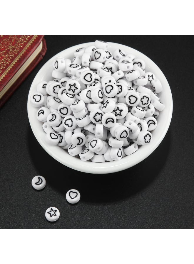 SULIAOZ108 100PCS Acrylic Beads Letter Beads Flat Round Love Stars Moon Light Size Pearl Diy Jewelry Accessories 4 * 7mm DIY - Image 5