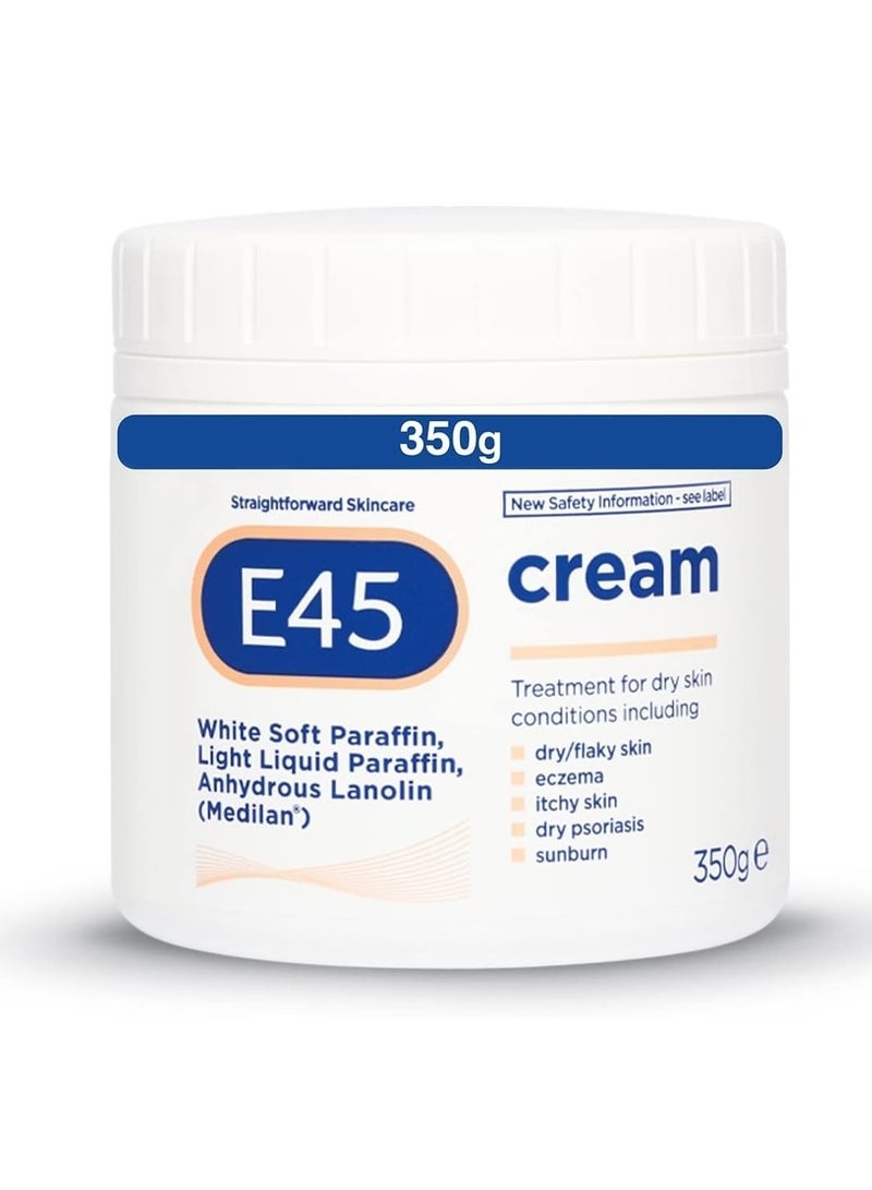 e45 Moisturizing Cream For Dry Skin Conditions Dermatological, Eczema , sunburn, Itchy Skin Treatment Cream 350 grams - Image 1
