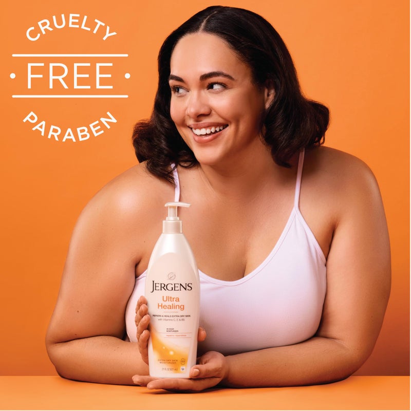 Jergens Ultra Healing Dry Skin Lotion, Hand and Body Moisturizer for Quick Absorption into Extra Dry Skin with Hydralucence Blend, Vitamins C, E and B5, White, 21 oz, Pack of 3 - Image 4