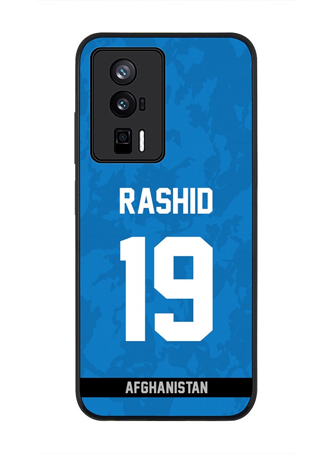 Cover for Xiaomi Poco F5 Pro 5G / Xiaomi Redmi K60 / Xiaomi Redmi K60 Pro Case , Rugged Black Soft Cover Player Name - Rashid Khan, Jersey Number- 19