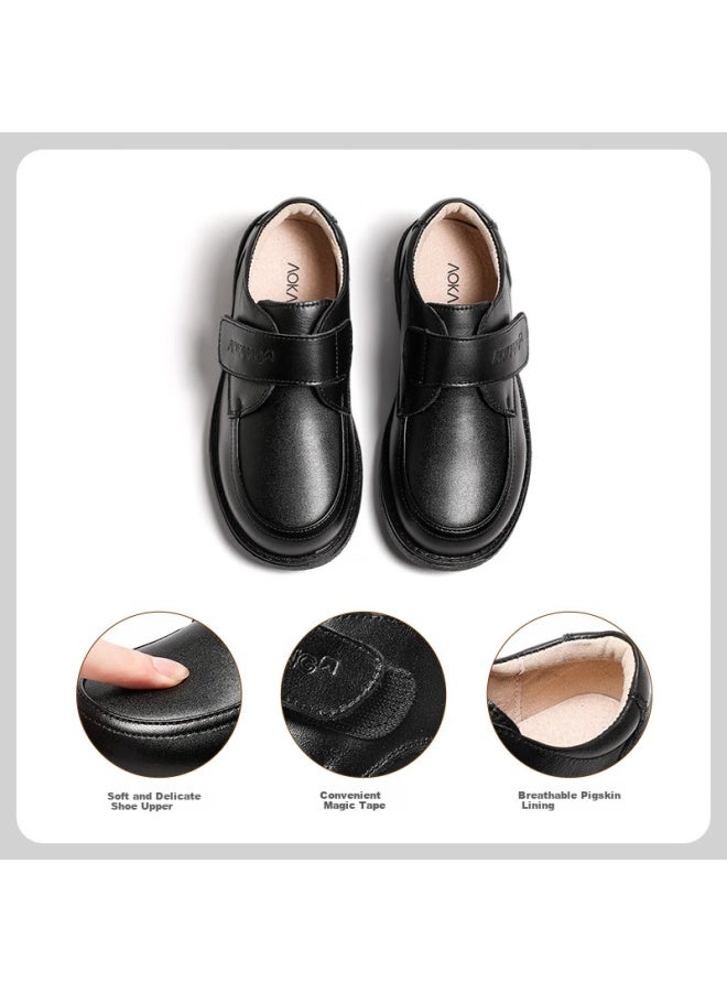 Aokang Boys' Shoes Spring/autumn New Black Genuine Leather Soft Bottom Shoes For Boys Student Children Performance Single Shoes - Image 2